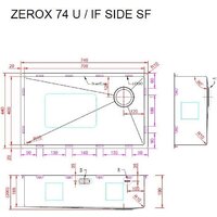 Кухонная мойка ZorG ZEROX 74 U / IF Side SF Zurinox Steel - Превью изображения №4 — Интернет-Магазин TECNO.BY