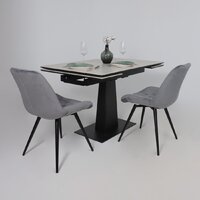 Lepremo AV 2119 МДФ+керамика раздвижной 1200-1800x800 (серый матовый Carmen Light Grey/черный) Image #15