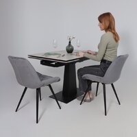 Lepremo AV 2119 МДФ+керамика раздвижной 1200-1800x800 (серый матовый Carmen Light Grey/черный) Image #18