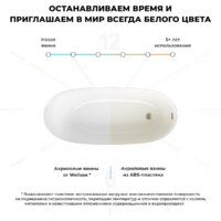 Wellsee Panta Rei 168x73 23720103R (отдельностоящая ванна белый глянец, экран, ножки, сифон-автомат матовый черный) Image #6