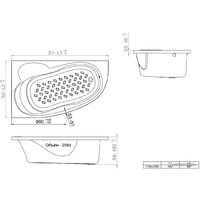 Ванна Triton Кайли гидромассажная 150x100L Стандарт - Превью изображения №3 — Интернет-Магазин TECNO.BY