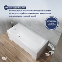 Ванна Lauter Bianca 150 21207150 (с каркасом и сифоном 21Y32000 хром) - Превью изображения №5 — Интернет-Магазин TECNO.BY