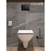 Унитаз подвесной Cersanit Carina New Clean On с инстал. Link Pro (с кнопкой Twins 64117 стекло черный) - Превью изображения №16 — Интернет-Магазин TECNO.BY