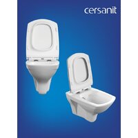 Унитаз подвесной Cersanit Carina New Clean On с инстал. Link Pro (с кнопкой Twins 64117 стекло черный) - Превью изображения №11 — Интернет-Магазин TECNO.BY