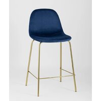 Stool Group Валенсия SN полубарный OS-001CB HLR-64 (велюр синий/ножки золото) Image #2