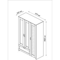 Mio Tesoro Сириус 3-х створчатый 1 ящик 2.02.01.030.1 (белый) Image #6