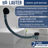Ванна Lauter Seraphina 170x80 2112170R (с каркасом и сифоном 21Y31001 матовый черный) - Превью изображения №2 — Интернет-Магазин TECNO.BY