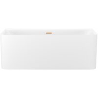 Wellsee Clermont 150x73 28260104R (пристенная ванна белый глянец, экран, ножки, сифон-автомат золото)