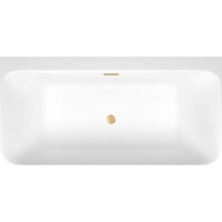 Wellsee Clermont 150x73 28260104R (пристенная ванна белый глянец, экран, ножки, сифон-автомат золото) Image #4