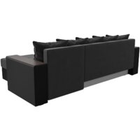 Лига диванов Дубай лайт правый 114160 (велюр серый/экокожа черный) Image #5