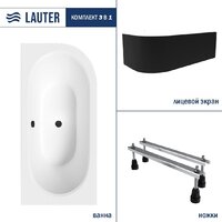 Lauter Bliss 150х75 L 21201051L (с ножками и лицевым черным экраном)