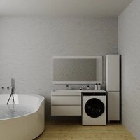  Symbolite Тумба с умывальником Даллас 140 Люкс Plus + Даллас 140x48.2 (подвесная, левый, белый) - Превью изображения №1 — Интернет-Магазин TECNO.BY