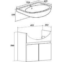  Runo Тумба под умывальник Лада 50 (подвесная, блэквуд/белый) - Превью изображения №3 — Интернет-Магазин TECNO.BY