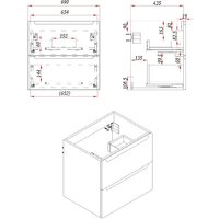 ЗОВ Тумба под умывальник Дион 70 D70LWP0M9003MKV5-LDSPG (антрацит/белый матовый) Image #16