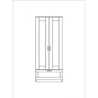 Mio Tesoro Сириус 2-х створчатый 1 ящик 2.02.01.020.5 (дуб венге) Image #4