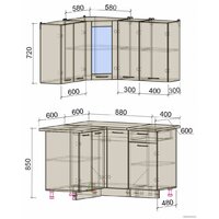Интерлиния Мила 12x13 (персидский жемчуг-антрацит-травертин серый) Image #4
