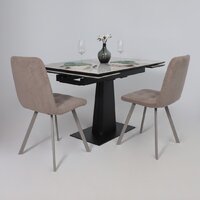 Lepremo AV 2119 МДФ+керамика раздвижной 1200-1800x800 (белый глянцевый Pandora/черный) Image #15