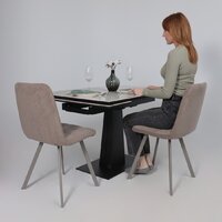 Lepremo AV 2119 МДФ+керамика раздвижной 1200-1800x800 (белый глянцевый Pandora/черный) Image #18