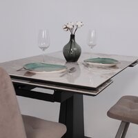 Lepremo AV 2119 МДФ+керамика раздвижной 1200-1800x800 (белый глянцевый Pandora/черный) Image #16