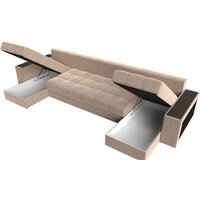 Лига диванов Дубай полки справа (велюр бежевый) Image #8