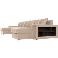 Лига диванов Дубай полки справа (велюр бежевый) Image #3