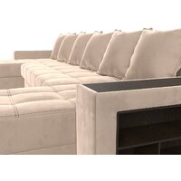 Лига диванов Дубай полки справа (велюр бежевый) Image #4