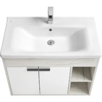 Акватон Тумба под умывальник Флай 80 1A237401FAX10 (дуб белый/дуб крафт) Image #2