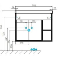 Акватон Тумба под умывальник Флай 80 1A237401FAX10 (дуб белый/дуб крафт) Image #6