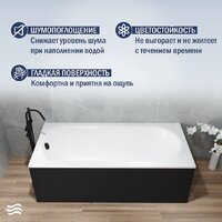 Ванна Lauter Haven 160x75 21202006 (с ножками, лицевым черным и торцевым экраном) - Превью изображения №3 — Интернет-Магазин TECNO.BY