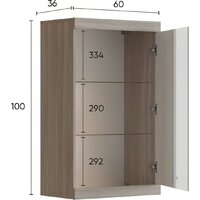 Black Red White Linn Со стеклом 100x60x36 (ясень шимо/белый) Image #5