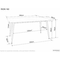 Кухонный стол Signal Rion 160/90/76 (черный/черный) - Превью изображения №3 — Интернет-Магазин TECNO.BY