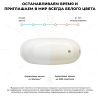 Ванна Wellsee Paradise Story 180x80 236602004 (отдельностоящая ванна белый глянец, экран, ножки, сифон-автомат золото) - Превью изображения №6 — Интернет-Магазин TECNO.BY