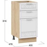 Трия Долорес 1Н4Я3 (дуб крафт золотой/сноу) Image #2