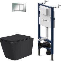 Lauter Magdeburg 21103EC + I012709 + I090251 (черный матовый с кнопкой смыва хром глянцевый)