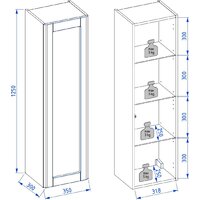 Lauter Шкаф-полупенал Estel 35 (светло-серый полуматовый) Image #6