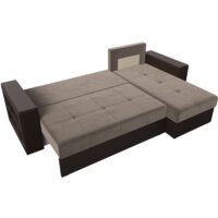 Лига диванов Дубай лайт правый 114156 (велюр коричневый/экокожа коричневый) Image #6