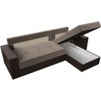 Лига диванов Дубай лайт правый 114156 (велюр коричневый/экокожа коричневый) Image #8