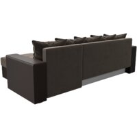 Лига диванов Дубай лайт правый 114156 (велюр коричневый/экокожа коричневый) Image #5