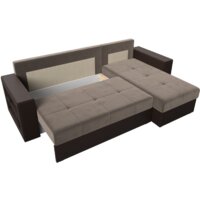 Лига диванов Дубай лайт правый 114156 (велюр коричневый/экокожа коричневый) Image #7