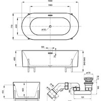 Wellsee FR.Euphoria 2.0 166x77 235501004 (отдельностоящая ванна белый глянец, экран, ножки золото, сифон-автомат золото) Image #10