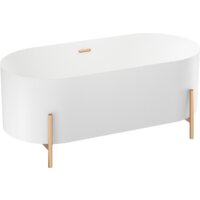 Wellsee FR.Euphoria 2.0 166x77 235501004 (отдельностоящая ванна белый глянец, экран, ножки золото, сифон-автомат золото) Image #2