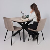 ОКА Вейв 120-160x80x75 (дуб беленый/черный) Image #18