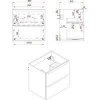 ЗОВ Тумба под умывальник Дион 100 D100LWP0M9003MKV5-HPL38T (туя/белый матовый) Image #4