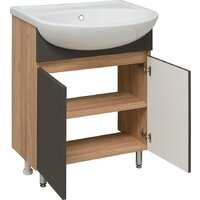  Runo Тумба под умывальник Лада 50 (напольная, дуб/графит) - Превью изображения №2 — Интернет-Магазин TECNO.BY