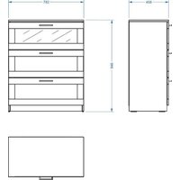 Mio Tesoro Нави 3 ящика 2.15.02.020.19 (кашемир со стеклом) Image #4