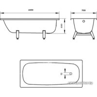 Donna Vanna Белая орхидея 160x70 (с ножками) Image #4