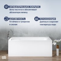 Lauter Seraphina 170x80 2112170L (с ножками и сифоном 21Y32001 матовый черный) Image #6