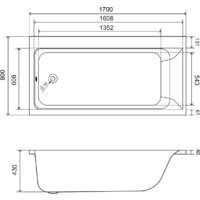 Lauter Seraphina 170x80 2112170L (с ножками и сифоном 21Y32001 матовый черный) Image #16