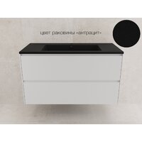 Symbolite Тумба под умывальник Лима 100 Line Plus 2 ящика (подвесная, белый матовый) - Превью изображения №5 — Интернет-Магазин TECNO.BY