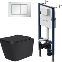 Lauter Magdeburg 21103EC + I012709 + PrimeFit S I090201 (черный матовый с кнопкой смыва белый глянцевый)